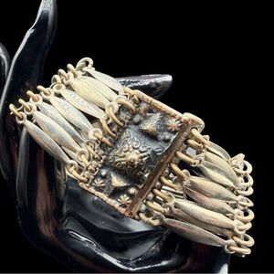 Vintage Taxco Mexican Sterling Silver Multi-Row Link Bracelet in Aged Silver